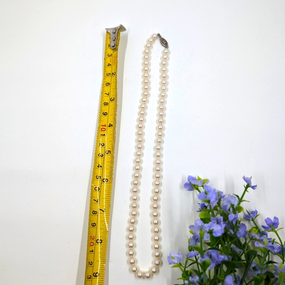 925 Sterling Silver Clasp 18 Inch Champagne Coloured Pearl Necklace - Picture 5 of 5